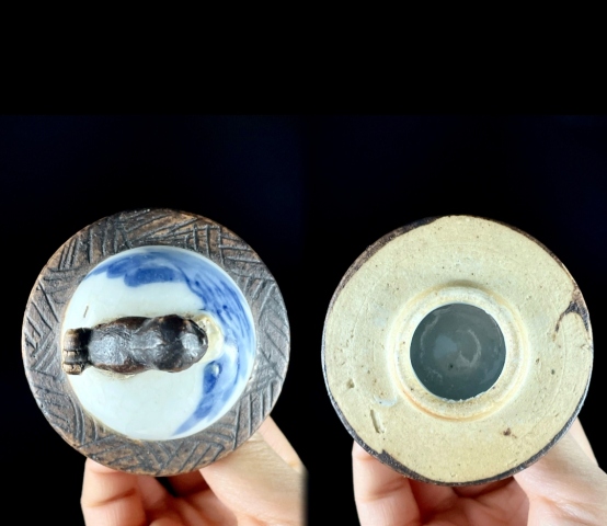 古玩陶瓷哥釉青花山水樓閣紋雞腿瓶拍賣，當前價格3698元