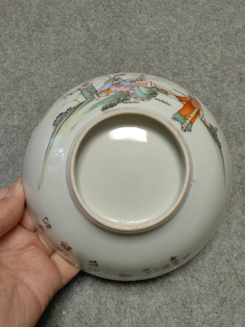 古玩陶瓷雙玉讀曲粉彩碗拍賣,當前價格2200元