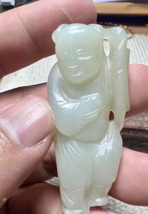 古玩玉器白玉童子拍賣，當前價格10000元