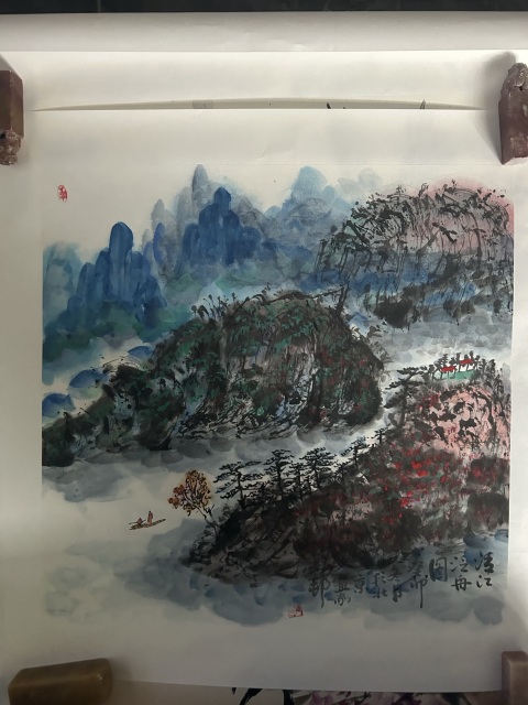 古玩字畫傅湘茗《清江泛舟圖》拍賣,當前價格755元