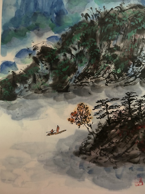 古玩字畫傅湘茗《清江泛舟圖》拍賣,當前價格755元