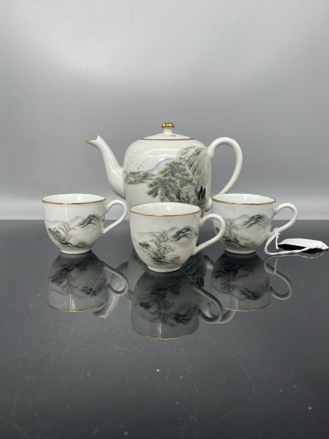 古玩陶瓷民國名家定制淺降彩茶具拍賣，當前價格12800元