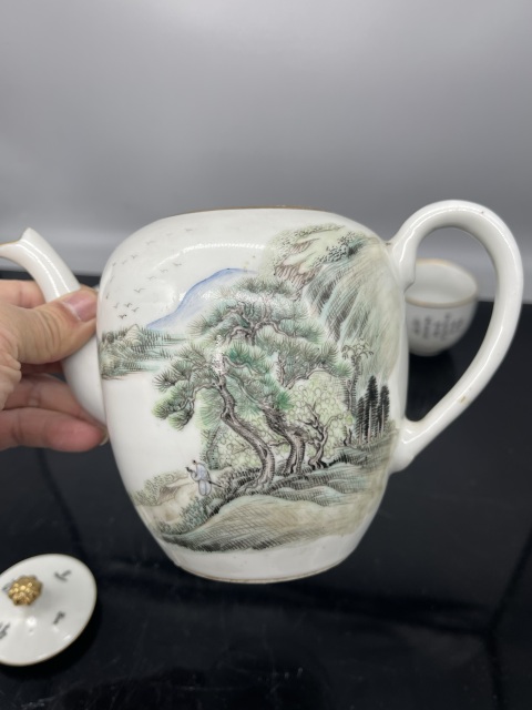 古玩陶瓷民國名家定制淺降彩茶具拍賣，當前價格12800元