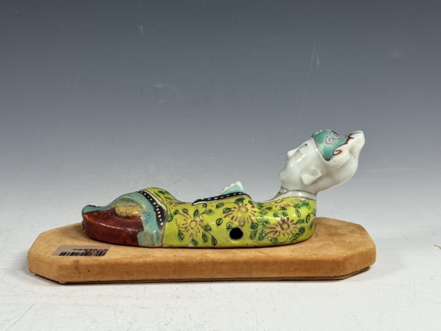 古玩陶瓷清中·粉彩人物壁掛真品鑒賞圖