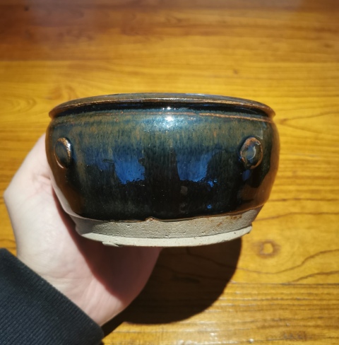 古玩陶瓷明兔毫釉鼓釘洗拍賣,當前價格299元