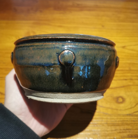 古玩陶瓷明兔毫釉鼓釘洗拍賣,當前價格299元