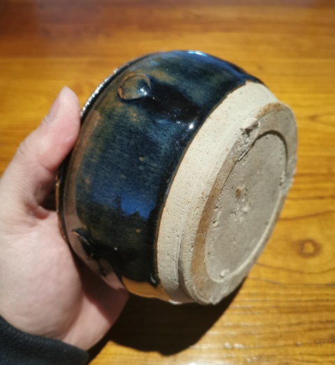 古玩陶瓷明兔毫釉鼓釘洗拍賣,當前價格299元