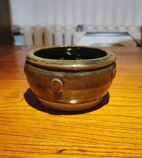 古玩陶瓷明兔毫釉鼓釘洗拍賣,當前價格299元