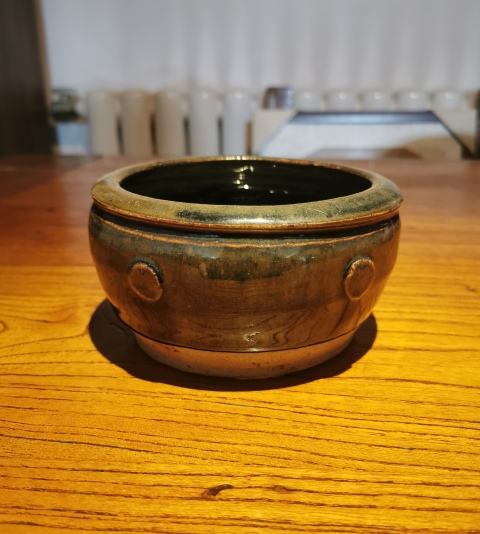 古玩陶瓷明兔毫釉鼓釘洗拍賣,當前價格299元