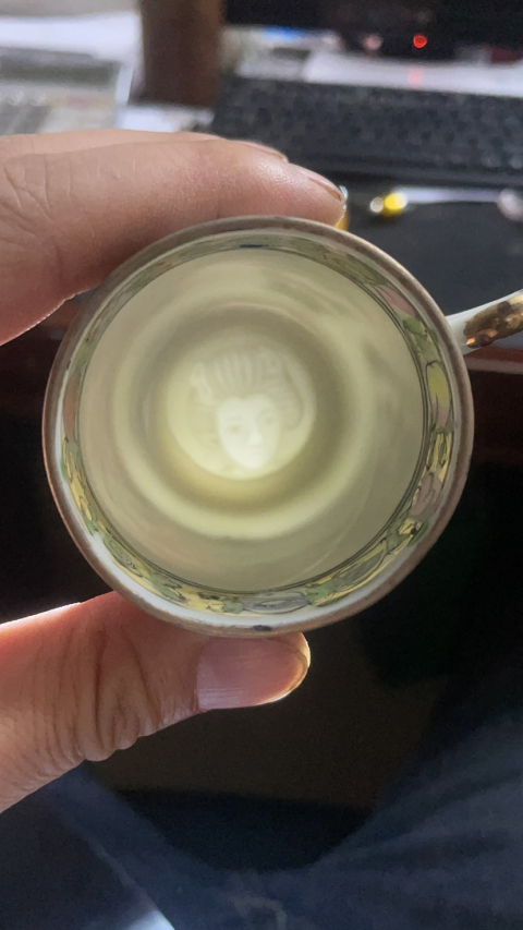 古玩陶瓷廣彩大公雞紋杯碟拍賣，當前價格350元