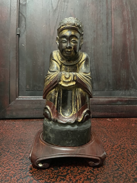 古玩雜項清代晚期的木雕像拍賣，當前價格4800元