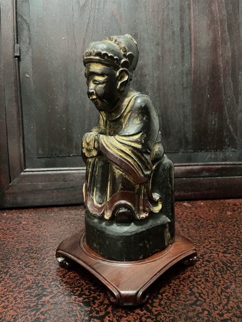 古玩雜項清代晚期的木雕像拍賣，當前價格4800元