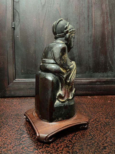 古玩雜項清代晚期的木雕像拍賣，當前價格4800元