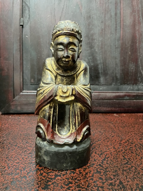 古玩雜項清代晚期的木雕像拍賣，當前價格4800元