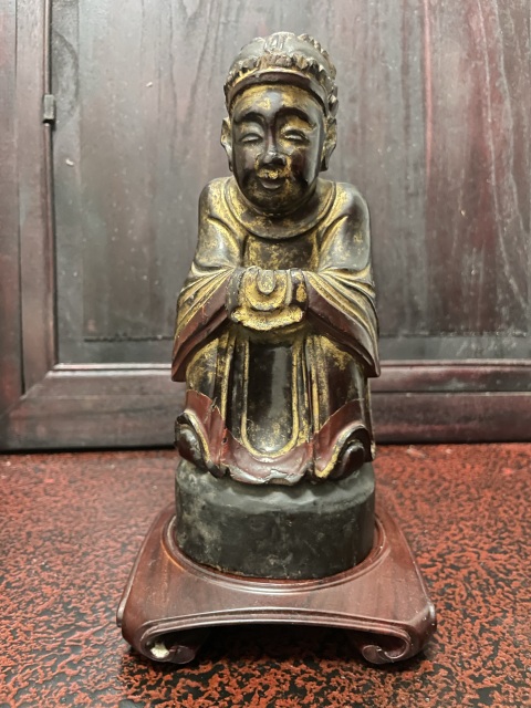 古玩雜項清代晚期的木雕像拍賣，當前價格4800元
