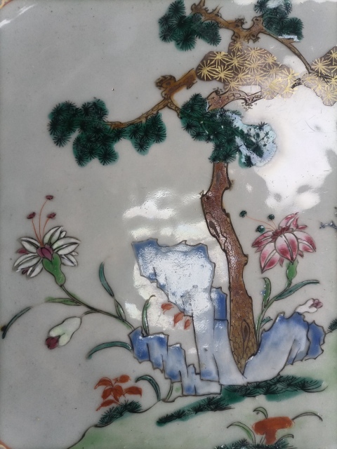 古玩陶瓷清中早鶴鹿同春粉彩盤拍賣,當(dāng)前價(jià)格16000元