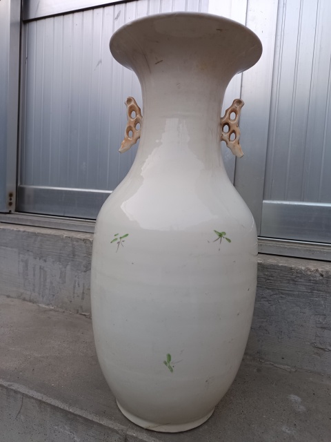 古玩陶瓷花鳥紋雙耳瓶拍賣，當前價格980元