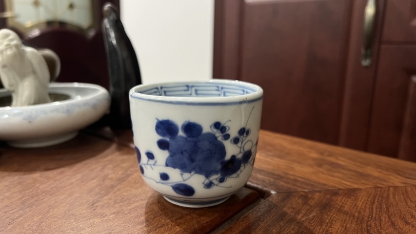古玩陶瓷清代青花杯拍賣，當前價格355元
