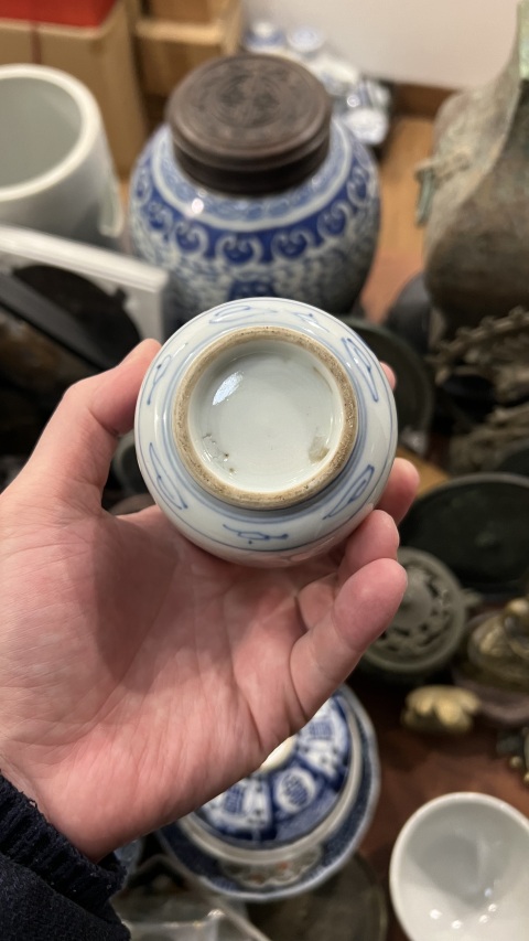 古玩陶瓷清代青花杯拍賣，當前價格355元