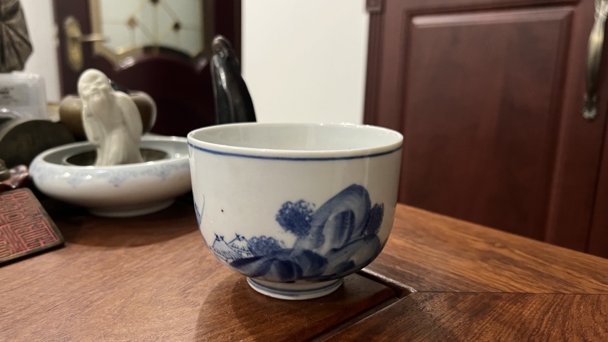 古玩陶瓷清代青花杯拍賣，當前價格299元