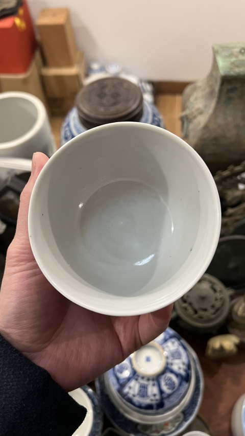 古玩陶瓷清代青花杯拍賣，當前價格299元