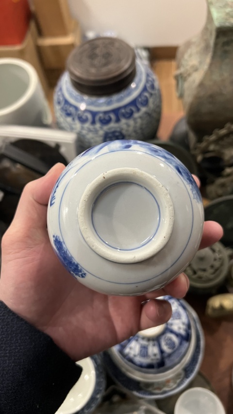 古玩陶瓷清代青花杯拍賣，當前價格299元