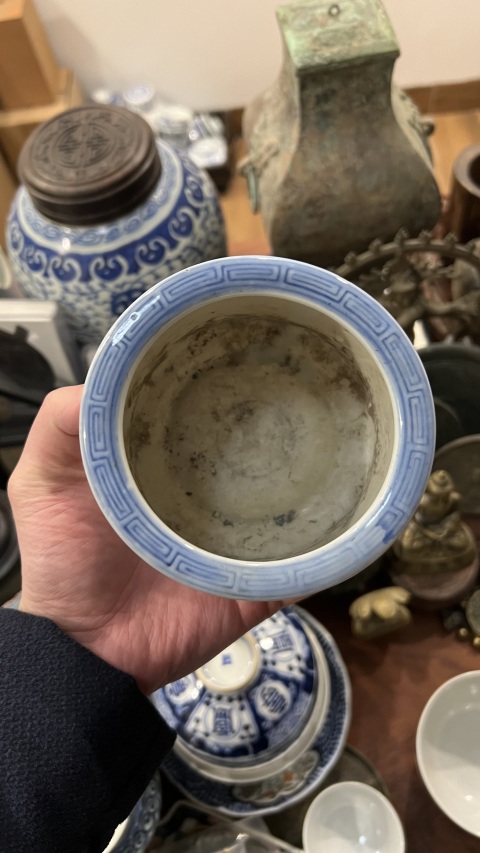 古玩陶瓷民國青花香爐拍賣,當前價格300元