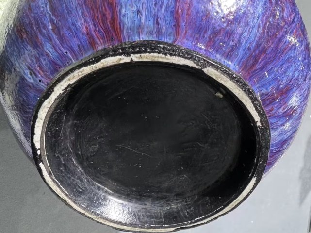 古玩陶瓷建國瓷廠鈞紅窯變釉荸薺瓶拍賣，當前價格35000元
