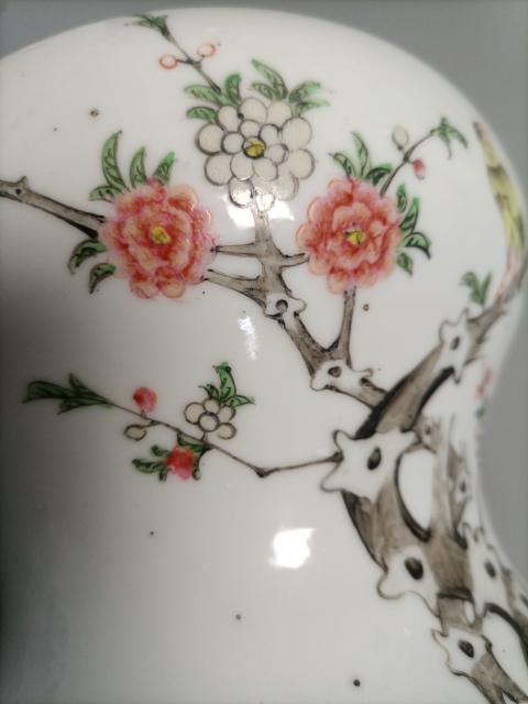古玩陶瓷花鳥紋粉彩將軍罐拍賣,當前價格1000元
