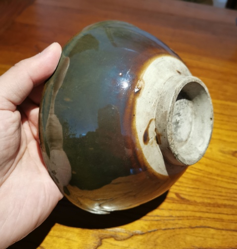 古玩陶瓷元末明初?紫金釉斗笠碗拍賣,當前價格850元