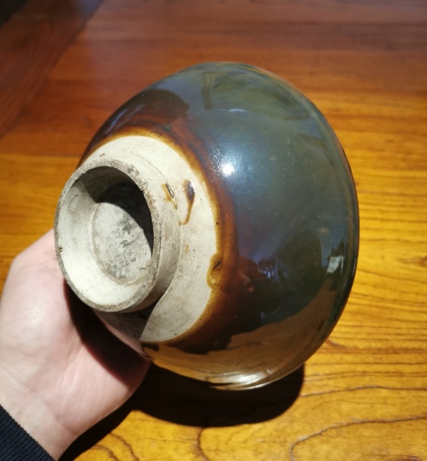 古玩陶瓷元末明初?紫金釉斗笠碗拍賣,當前價格850元