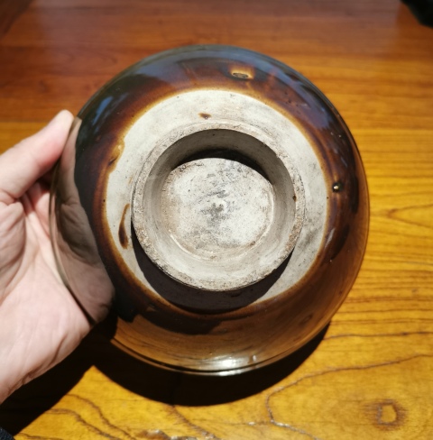 古玩陶瓷元末明初?紫金釉斗笠碗拍賣,當前價格850元