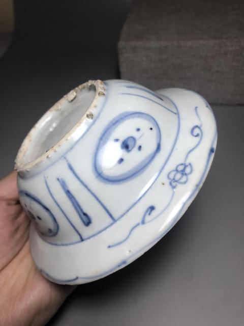 古玩陶瓷明萬(wàn)歷,青花花鳥(niǎo)紋折沿洗拍賣,當(dāng)前價(jià)格2700元