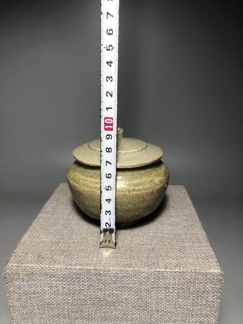 古玩陶瓷元代青釉茶葉蓋罐（保真卡）拍賣，當前價格2680元