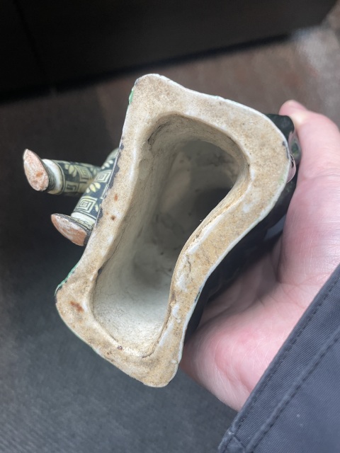 古玩陶瓷民國(guó)素三彩造像拍賣，當(dāng)前價(jià)格15000元