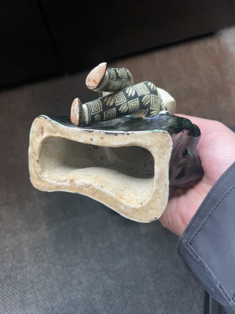 古玩陶瓷民國(guó)素三彩造像拍賣，當(dāng)前價(jià)格15000元