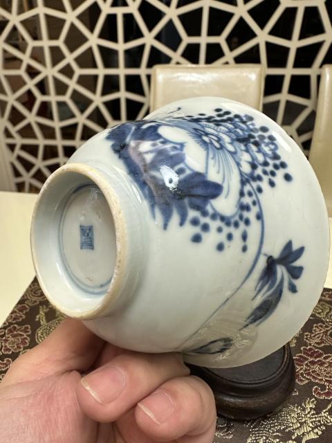 古玩陶瓷青花花卉紋茶園一對拍賣，當前價格8800元