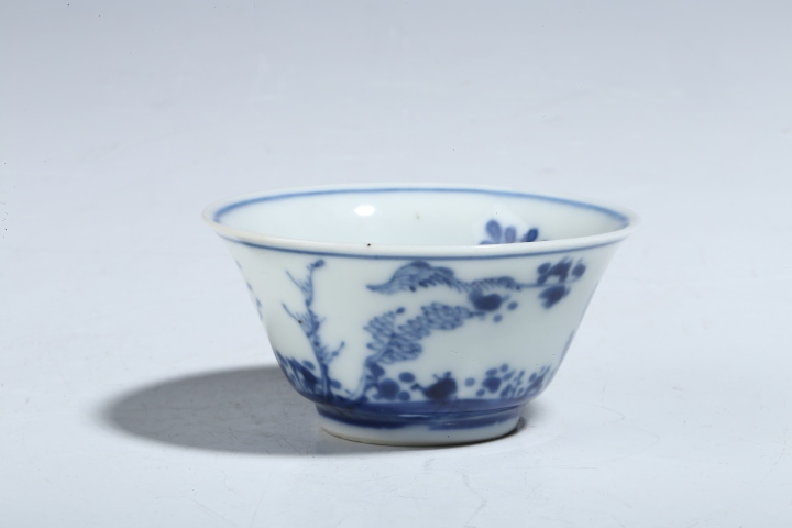 古玩陶瓷清康熙·青花山水人物紋杯拍賣,當前價格774元