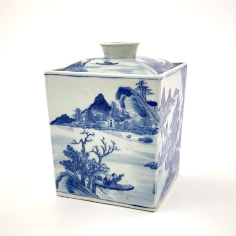 古玩陶瓷詩文方罐拍賣，當前價格15000元