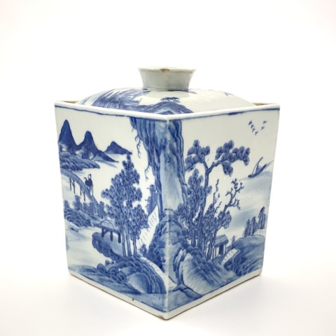 古玩陶瓷詩文方罐拍賣，當前價格15000元