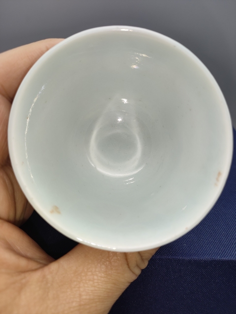古玩陶瓷民國，礬紅壽字仰鐘杯拍賣，當前價格220元