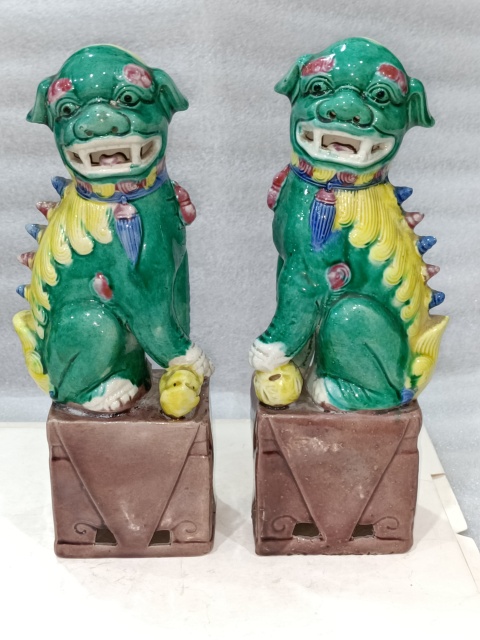 古玩陶瓷素三彩獅子擺件拍賣,當前價格880元