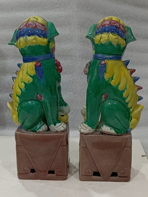 古玩陶瓷素三彩獅子擺件拍賣,當前價格880元