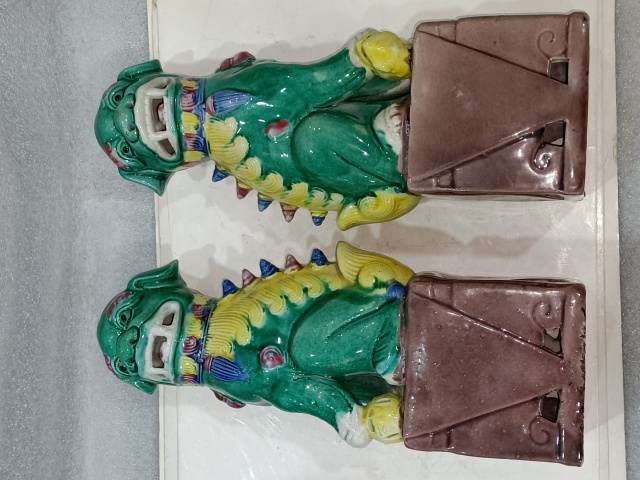 古玩陶瓷素三彩獅子擺件拍賣,當前價格880元