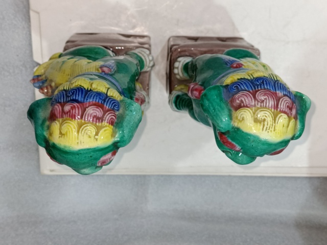 古玩陶瓷素三彩獅子擺件拍賣,當前價格880元