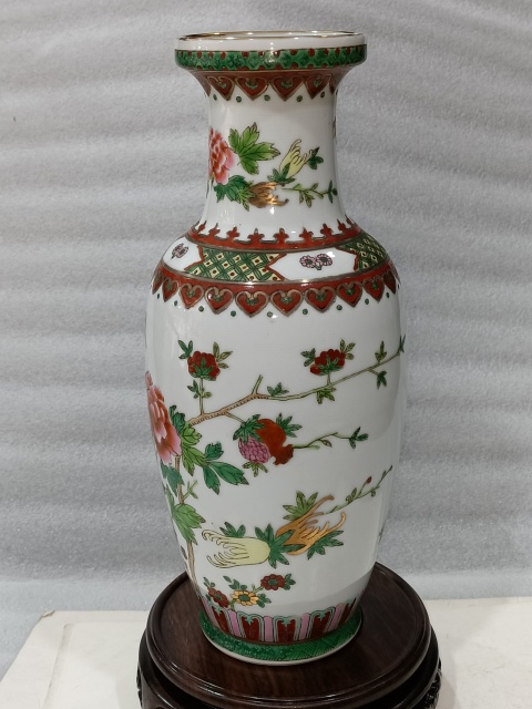 古玩陶瓷粉彩三多紋瓶拍賣,當前價格1088元