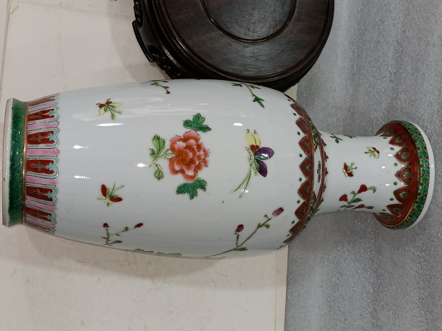 古玩陶瓷粉彩三多紋瓶拍賣,當前價格1088元