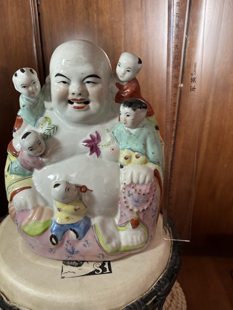 古玩陶瓷粉彩彌勒佛坐像拍賣，當前價格2650元