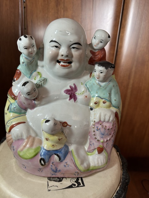 古玩陶瓷粉彩彌勒佛坐像拍賣，當前價格2650元