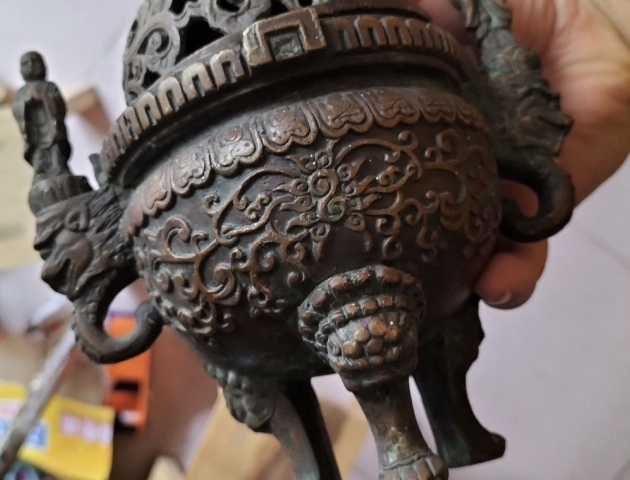 古玩雜項(特價)晚清民國精品釋迦牟尼銅薰爐拍賣,當前價格680元